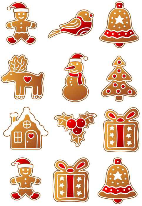 Фетр с рисунком "Имбирные прянички - 4"