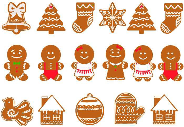 Фетр с рисунком "Имбирные прянички - 5"