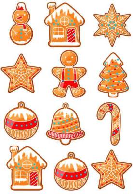 Фетр с рисунком "Имбирные прянички - 7"