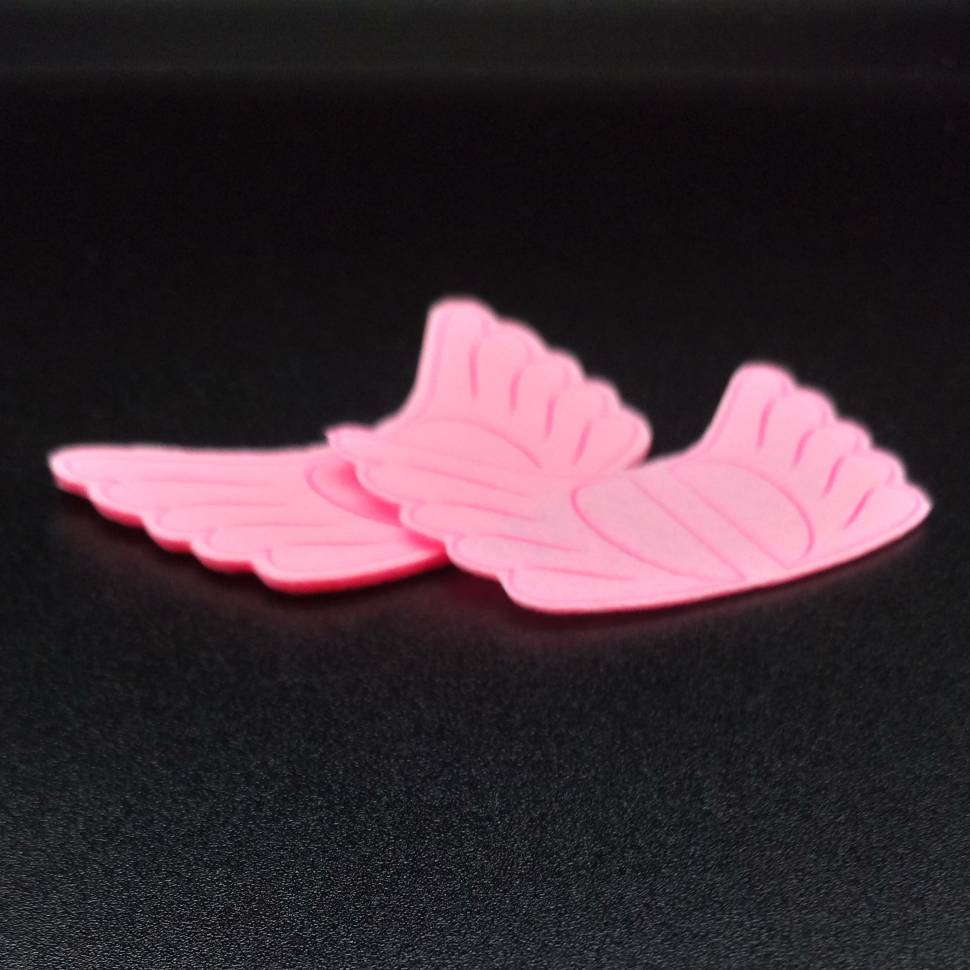 "Нашивки - 10 (Крылья розовые)" Печать на розовом фетре 1,2 мм