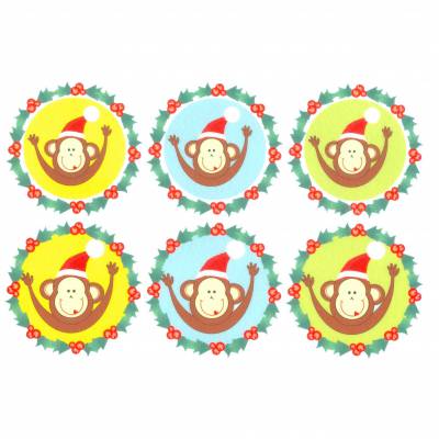 Фетр с рисунком "Новогодние обезьянки"