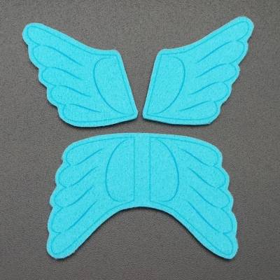 "Нашивки - 9 (Крылья голубые)" Печать на голубом фетре 2.0 мм