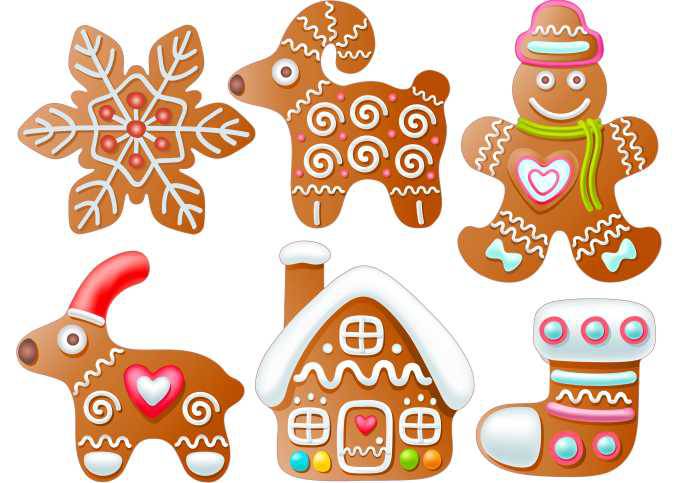 Фетр с рисунком "Имбирные прянички - 1"